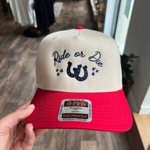 Western Ride or Die Hat Cowboycore rodeo Unisex Embroidered cap hat Y2K retro